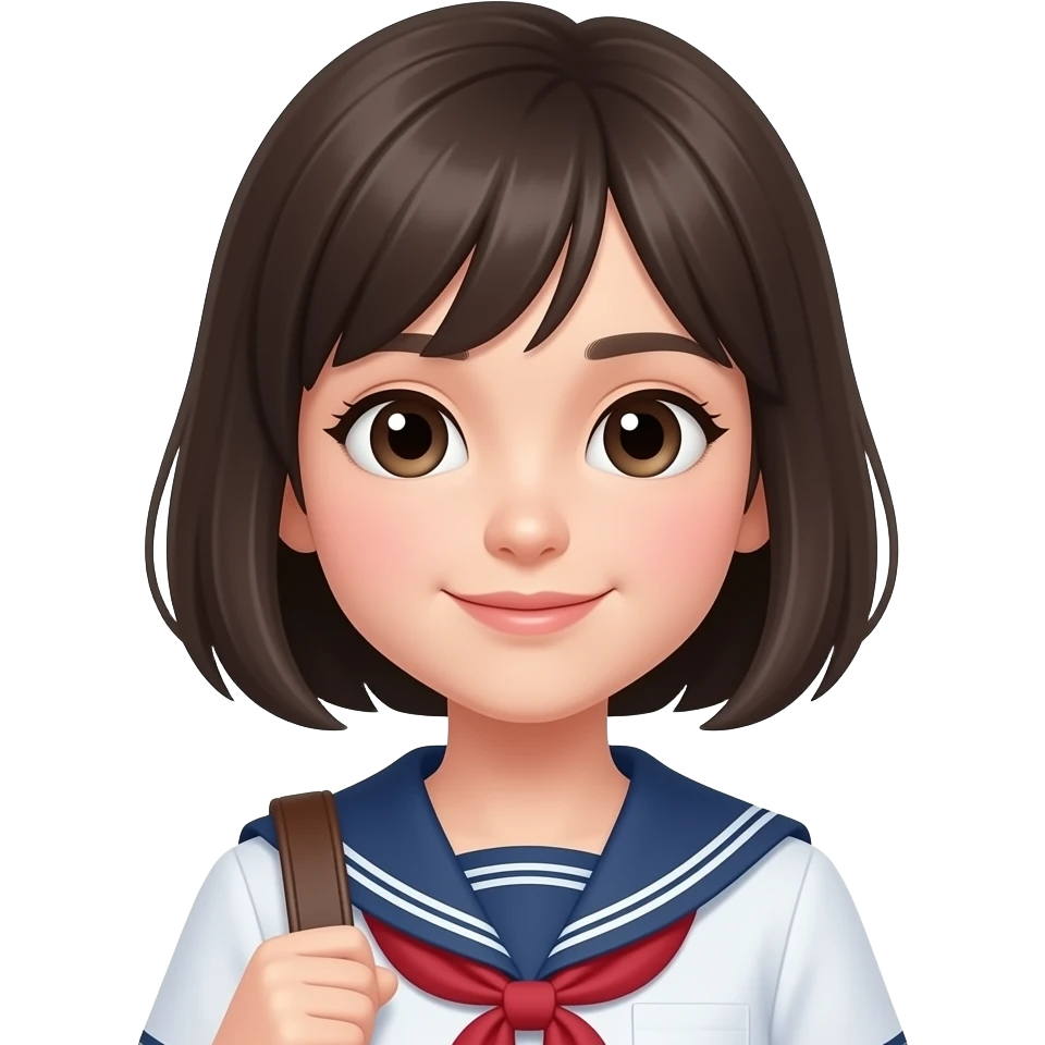 учениця з портфелим без книги короткі волоси emoji