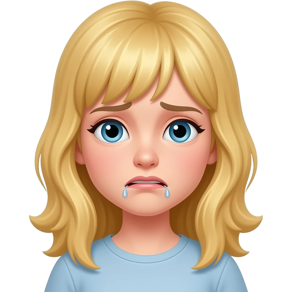 blonde girl whinning emoji