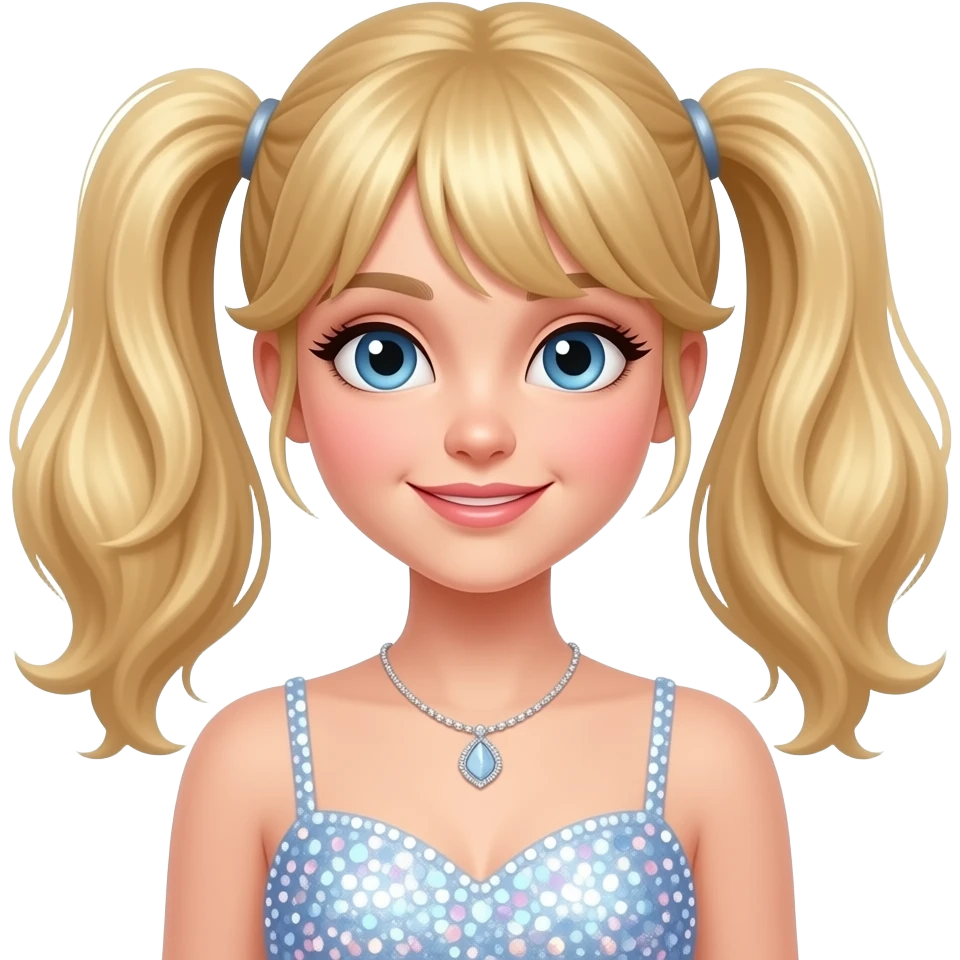 fancy blonde girl with twintail portrait front emoji