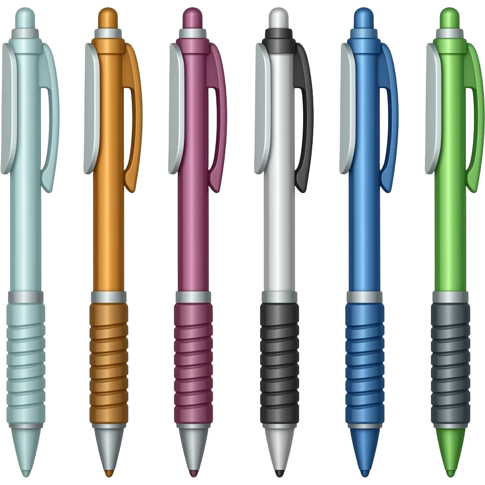 six school equipment pens emoji