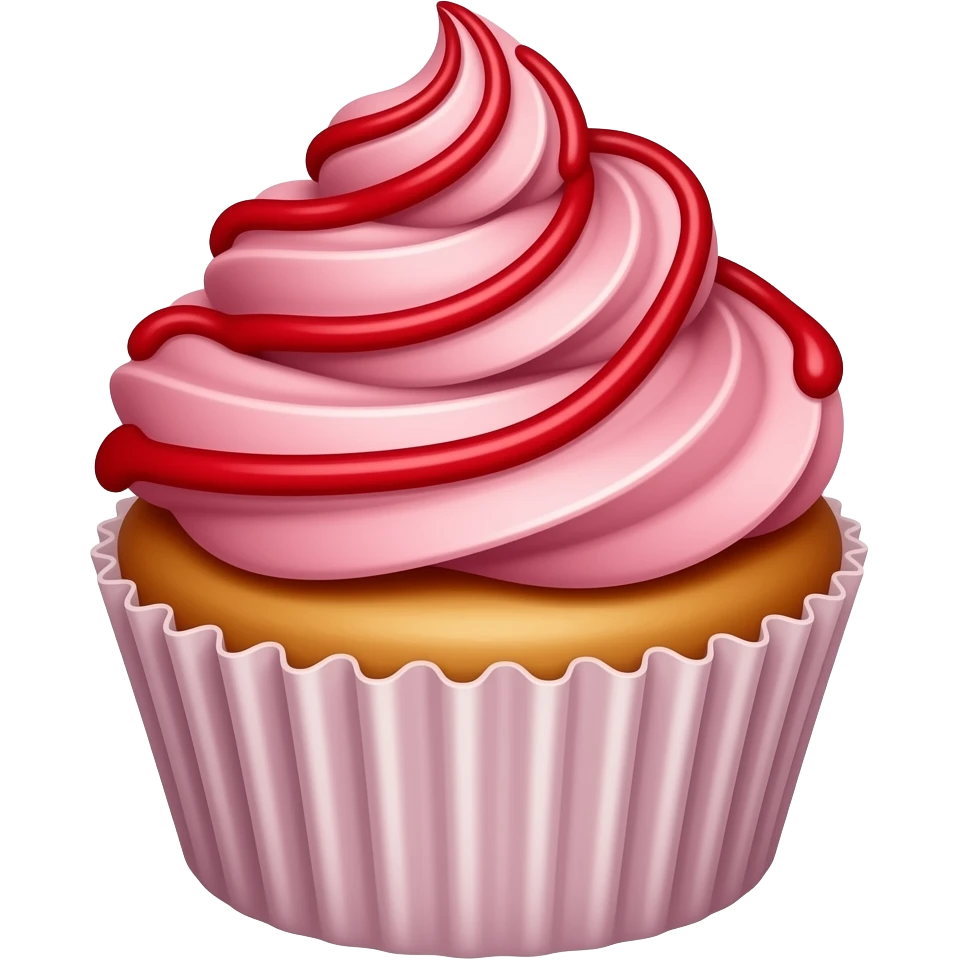 Cupcake with pink red icing emoji