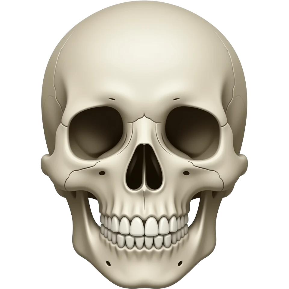 Creepy Smiling skeleton head emoji