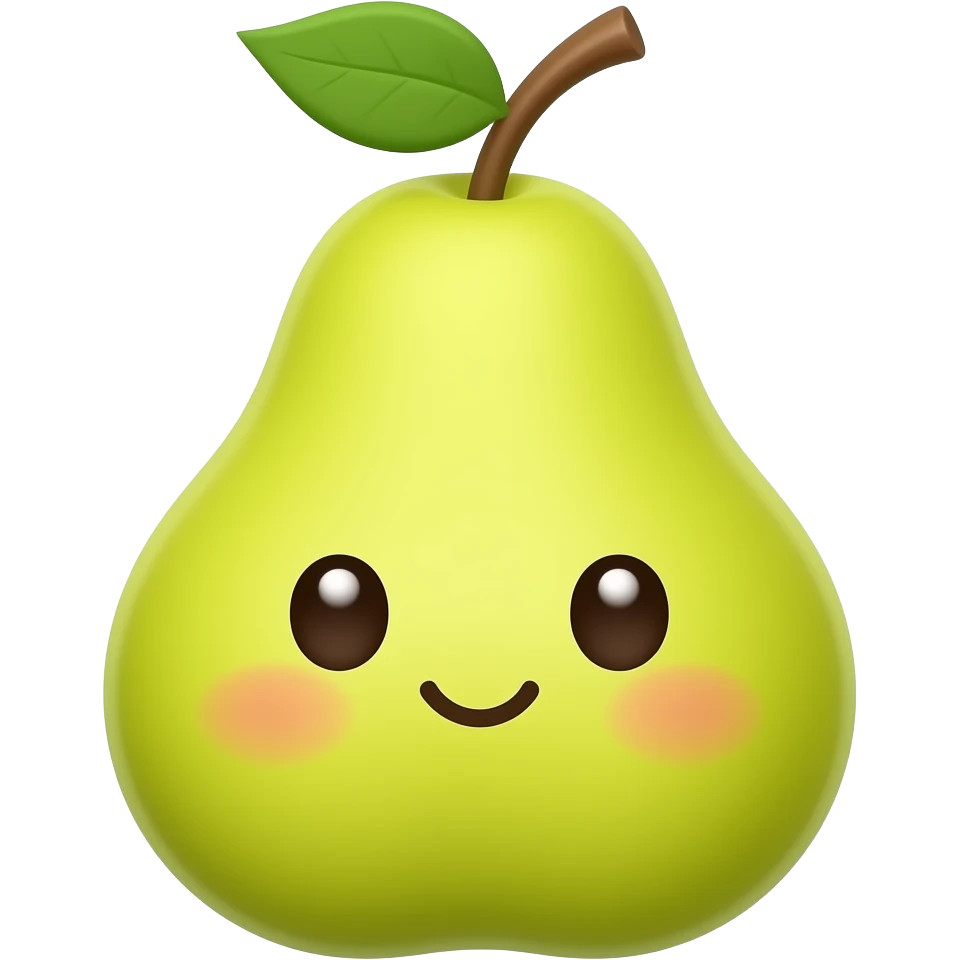 Kawaii pear emoji