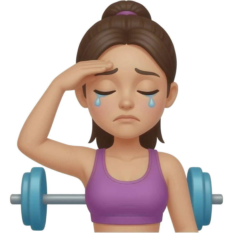 woman with no energy from gym emoji