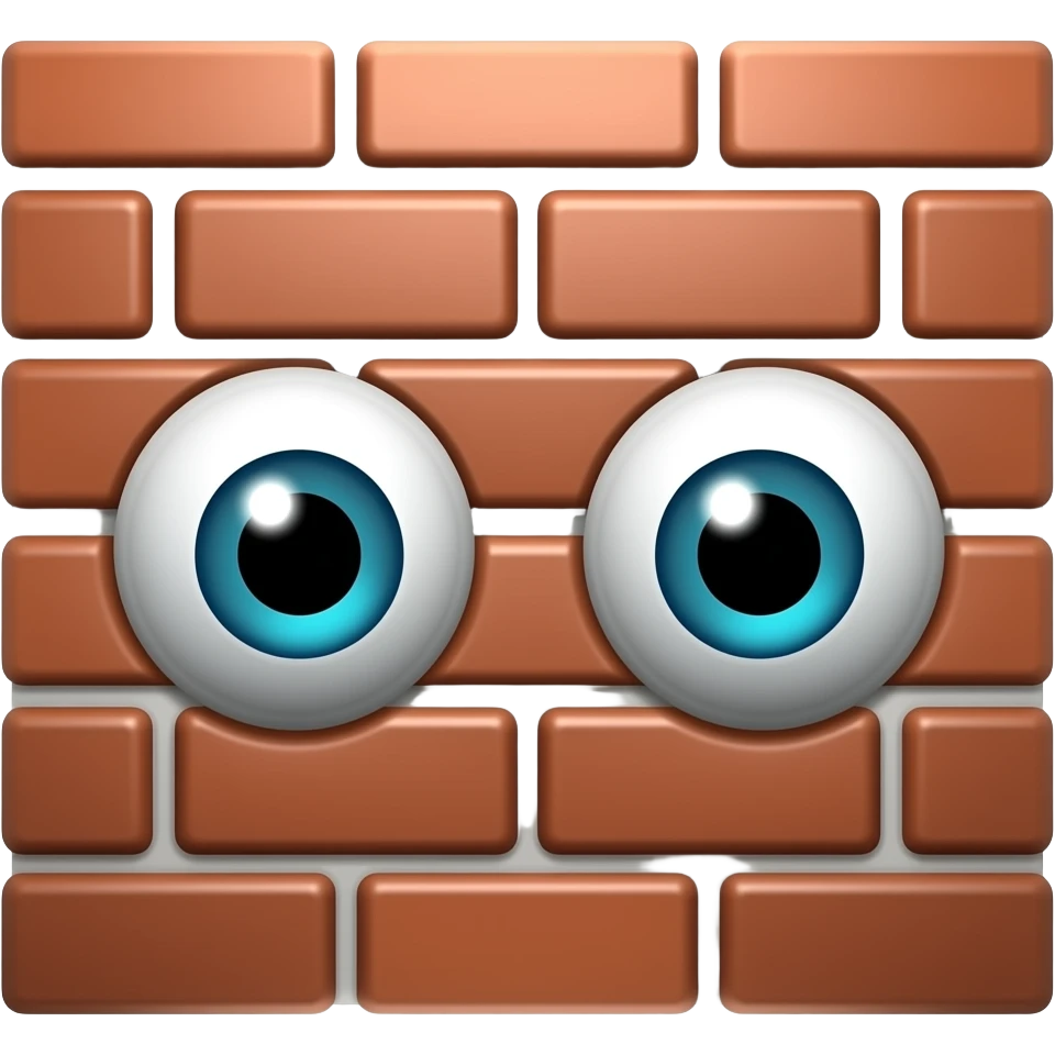 brick wall with eyes emoji