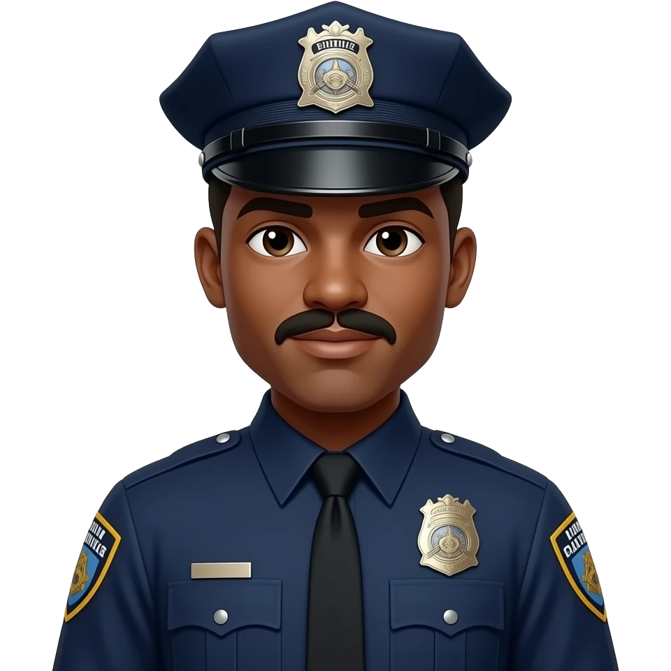 black uniform Police With Mustaches emoji