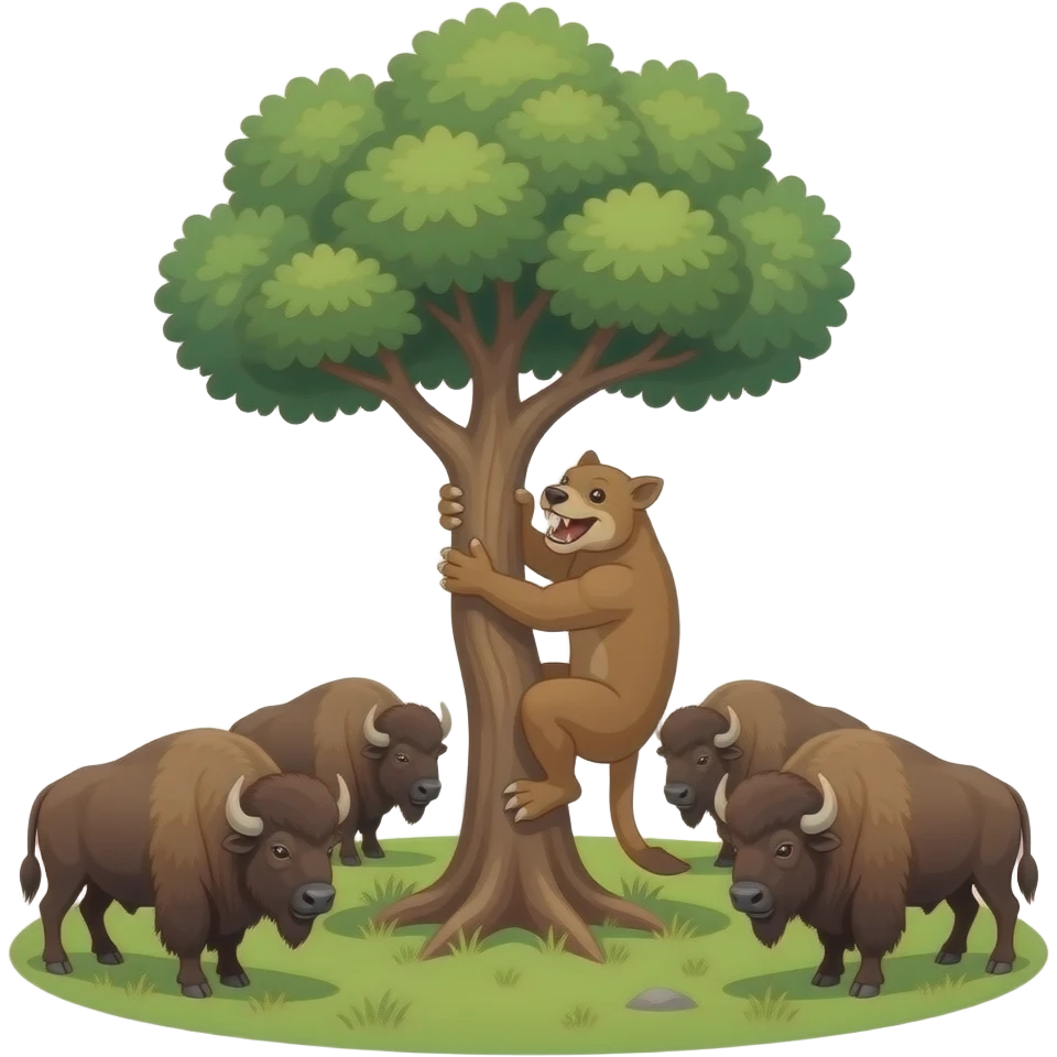 My name is smilodon beautiful smilodon climbs a tree bison circle emoji