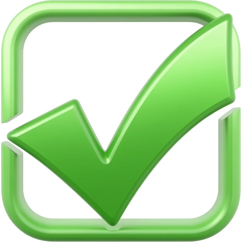 A verified checkmark emoji