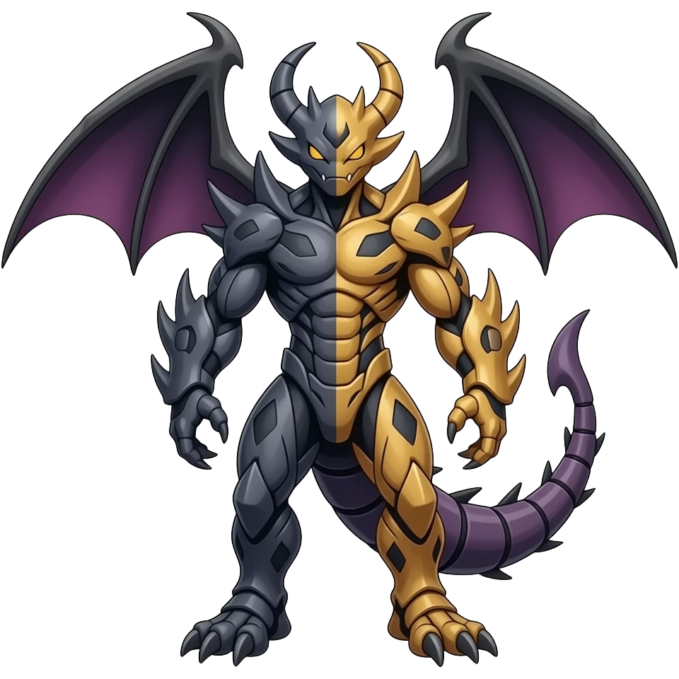 Guilmon-Scizor-Bisharp-Darkrai-Latias-Gengar-Miraidon-Fakémon-Animal-hybrid, full body emoji