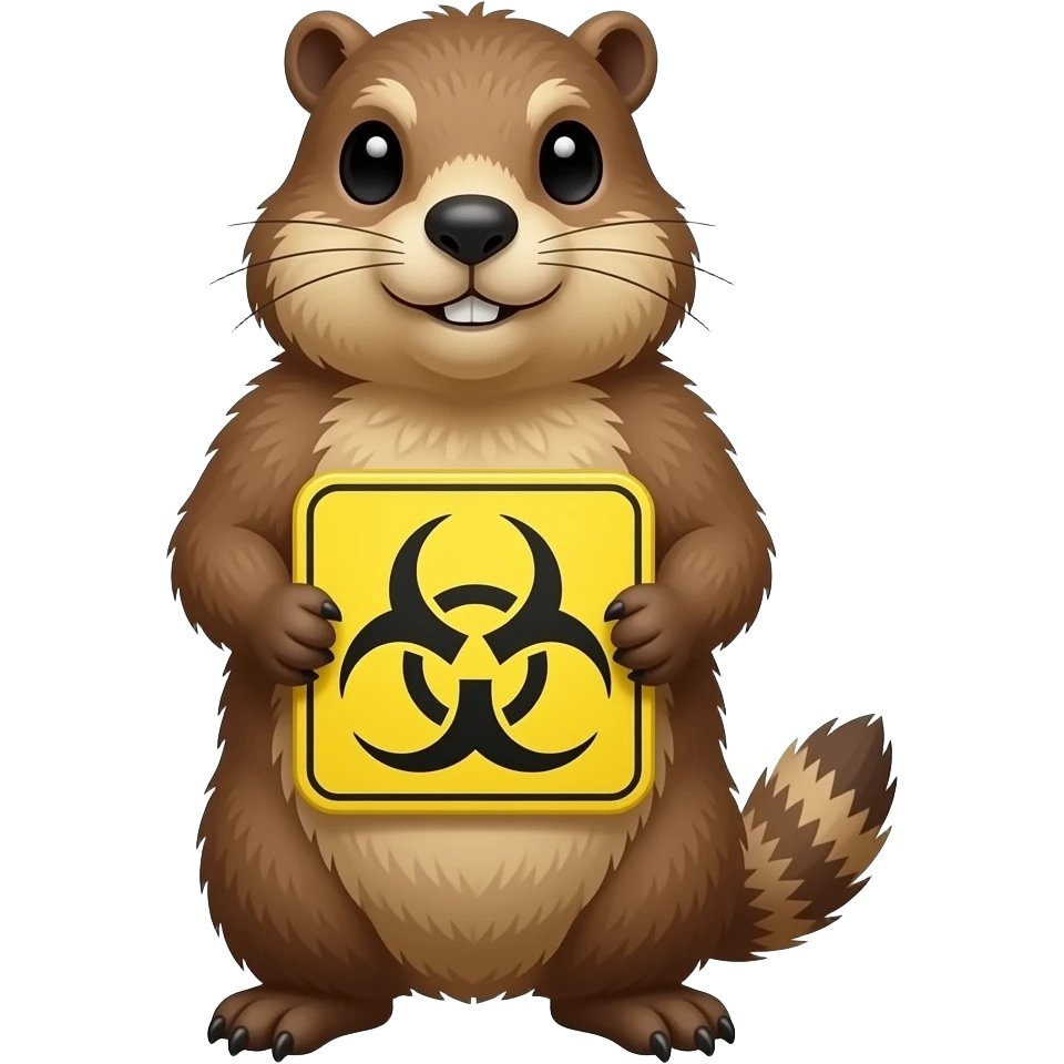Marmotte avec signe toxique emoji