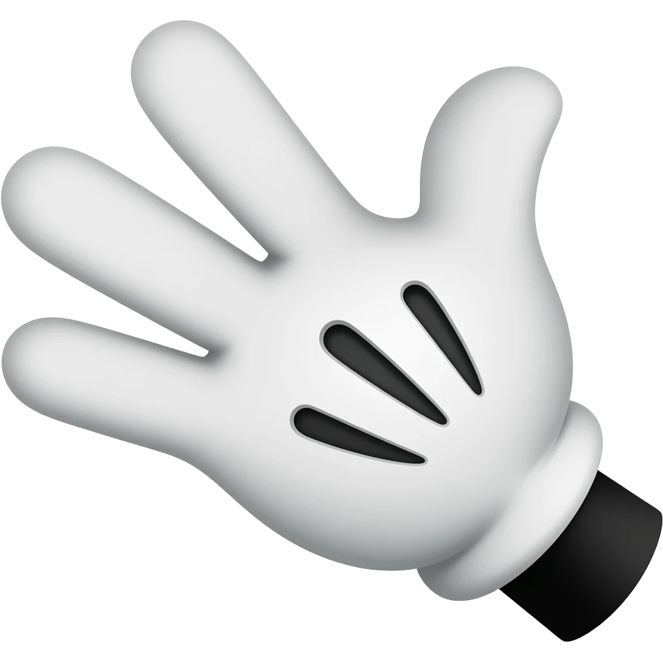 mickey mouse hand left emoji