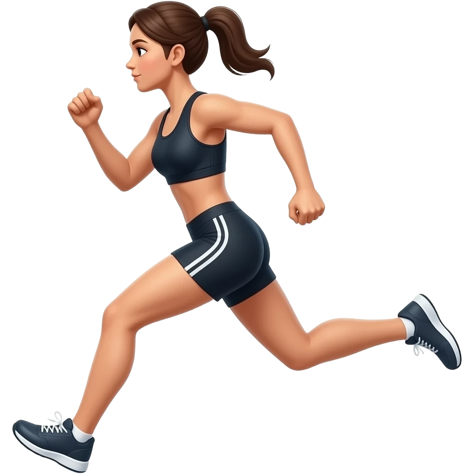 🏃‍♀️ это девушка-бегун впереди нее другая нога эффект бега emoji