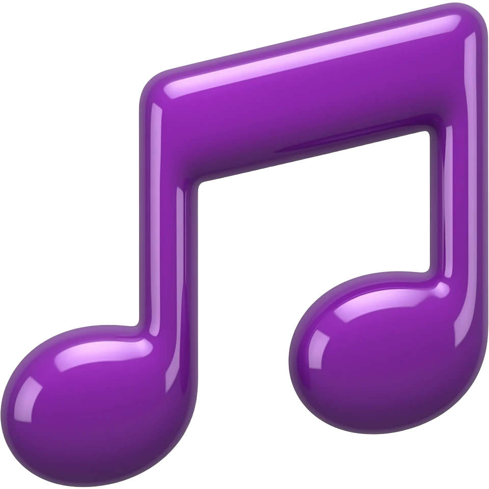 A small music note with shine in purple color emoji