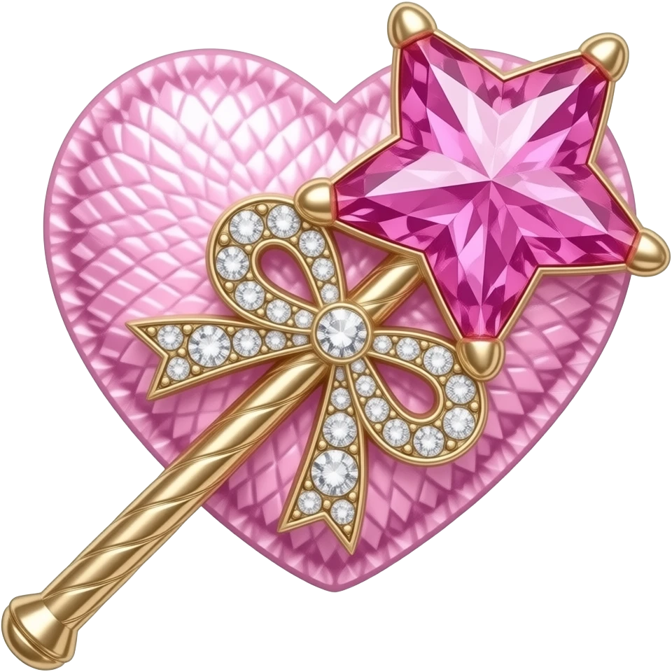 粉紅愛心魔法棒珠寶 高級 質感 emoji