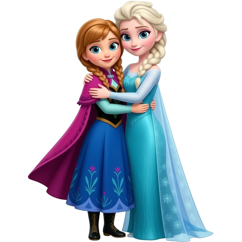 Elsa hugging Anna emoji
