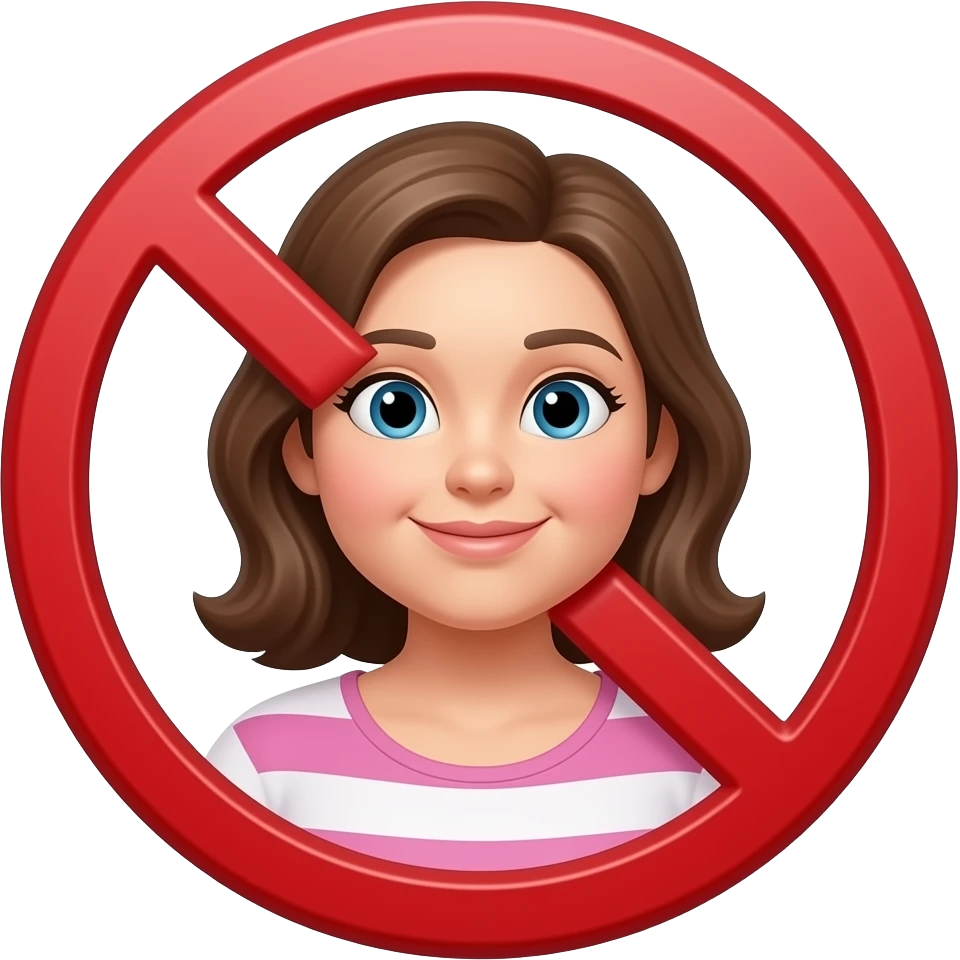 Figura de gorda con simbolo de prohibido emoji