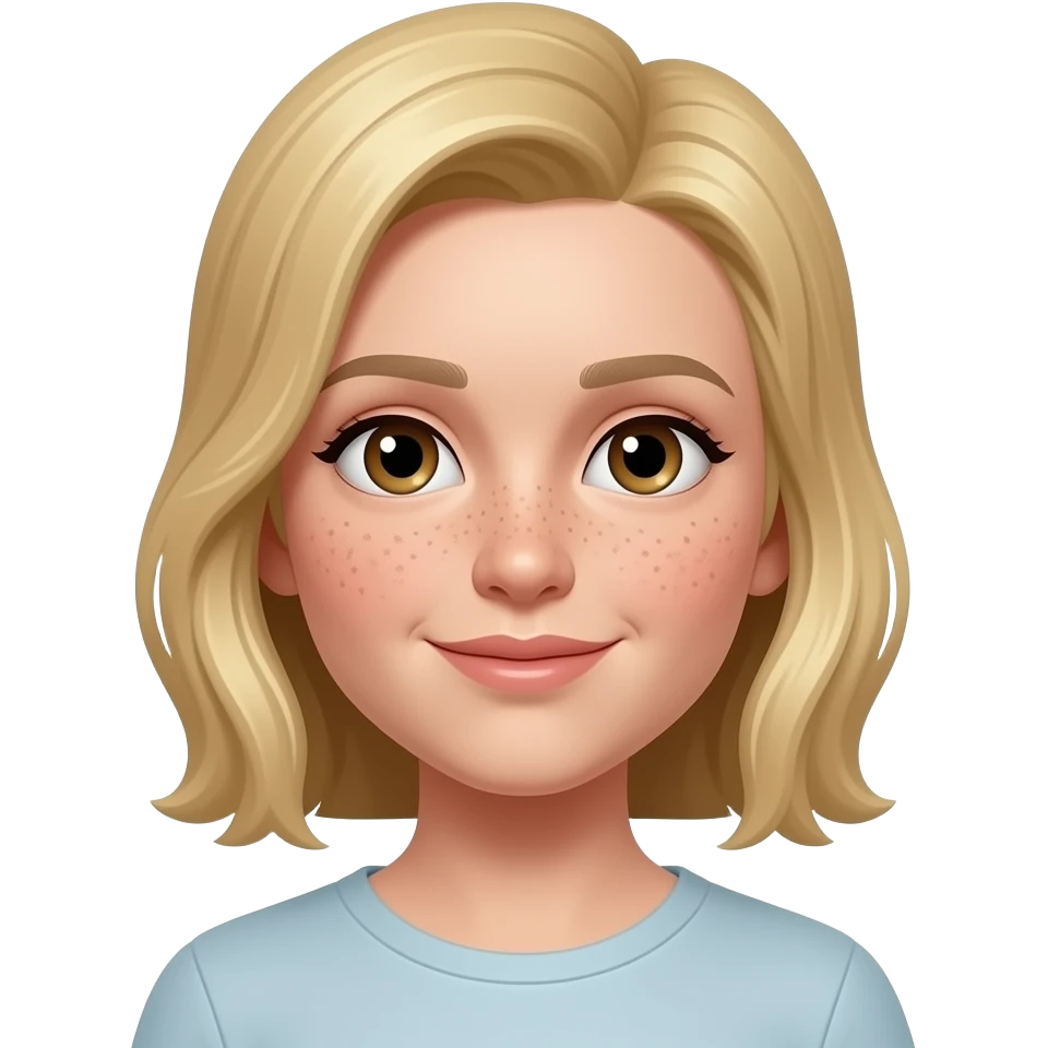 Blonde rouse tache de rousseur yeux marron emoji