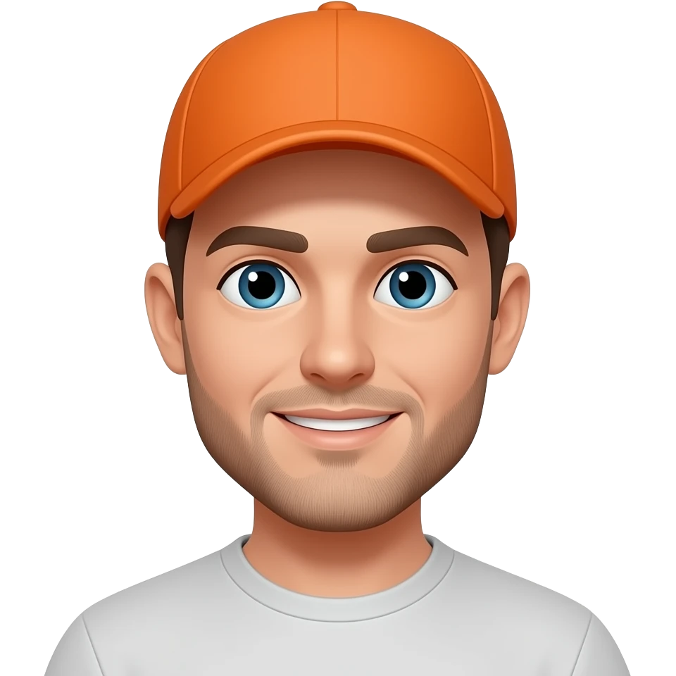 man in orange cap emoji