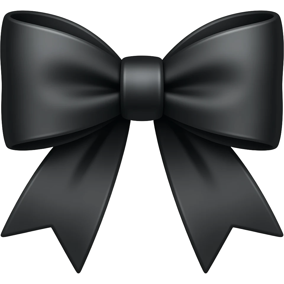 cute black bow emoji