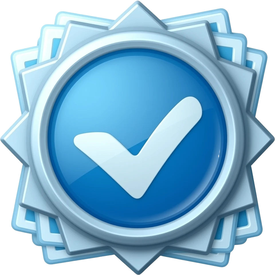 Blue verify batch emoji