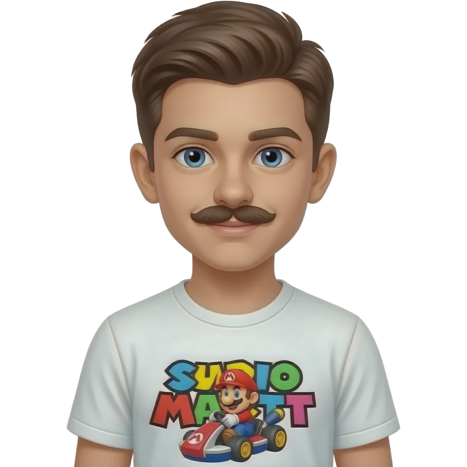 make me an emoji of Jacob kravets rizzy with Mario kart shirt white no mustache 11 yrs old emoji