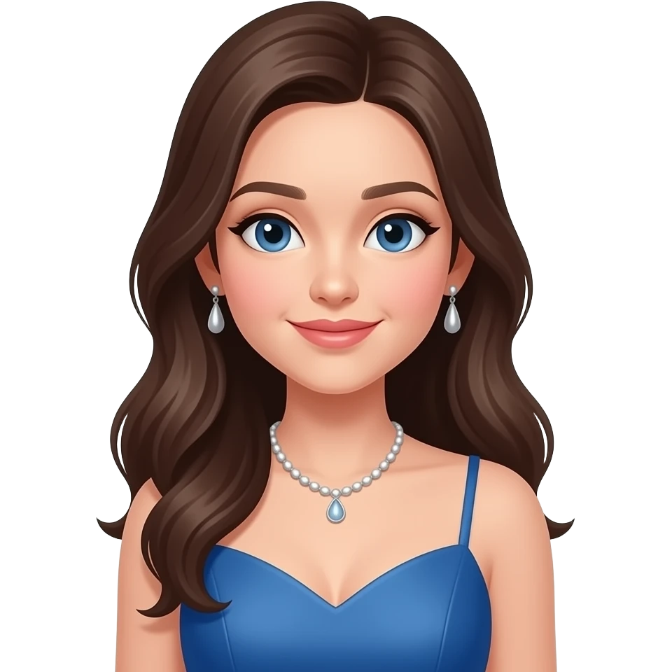 یه دختر زیبا با لباس مجلسی آبی emoji