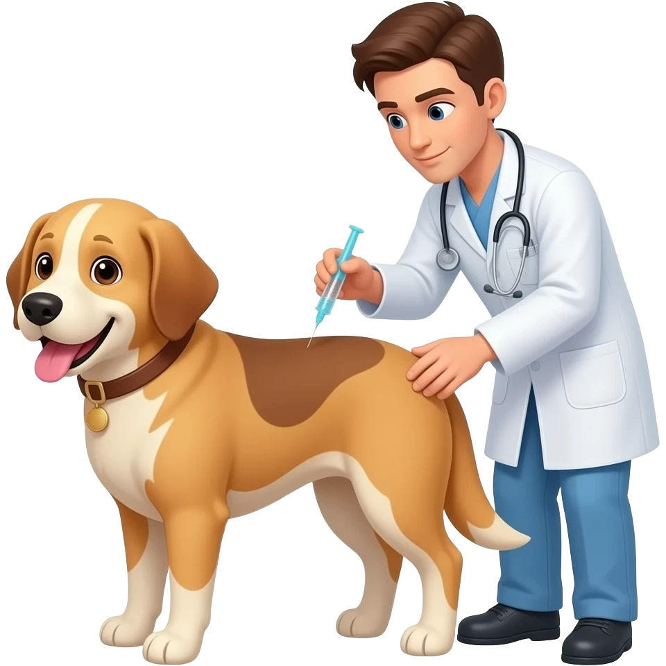 veterinario vacunando a perro emoji