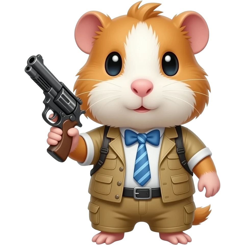 Guinea pig with gun emoji