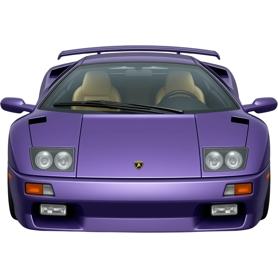 purple lamborghini diablo SE30 front , hyper real, highly detailed emoji