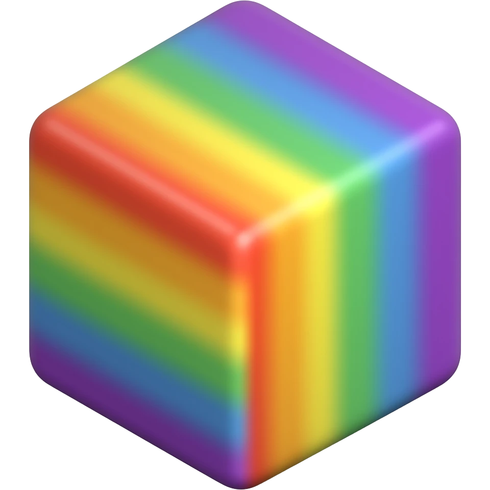 3d rainbow block emoji