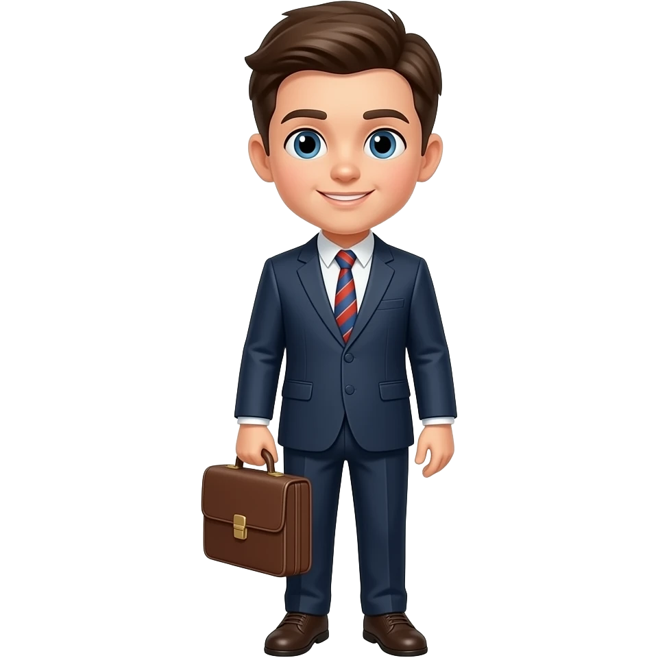 정장입은 소년, 서류가방 같은 것도 있으면 좋겠다 emoji