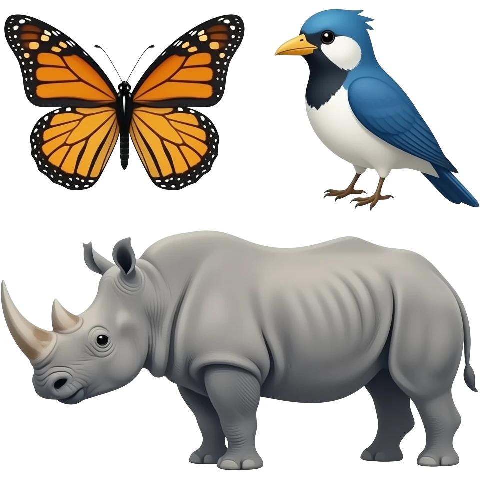 Food chain 🦋🐦🦏 emoji