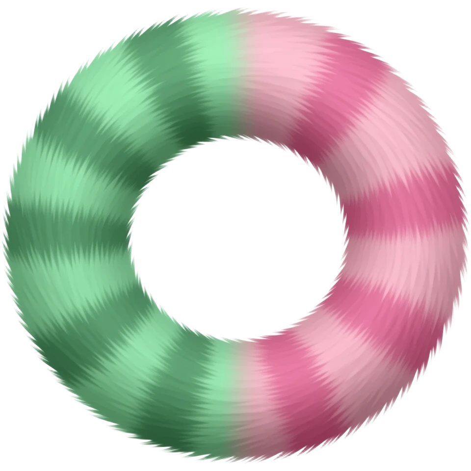 Green half pink cat tail tail emoji
