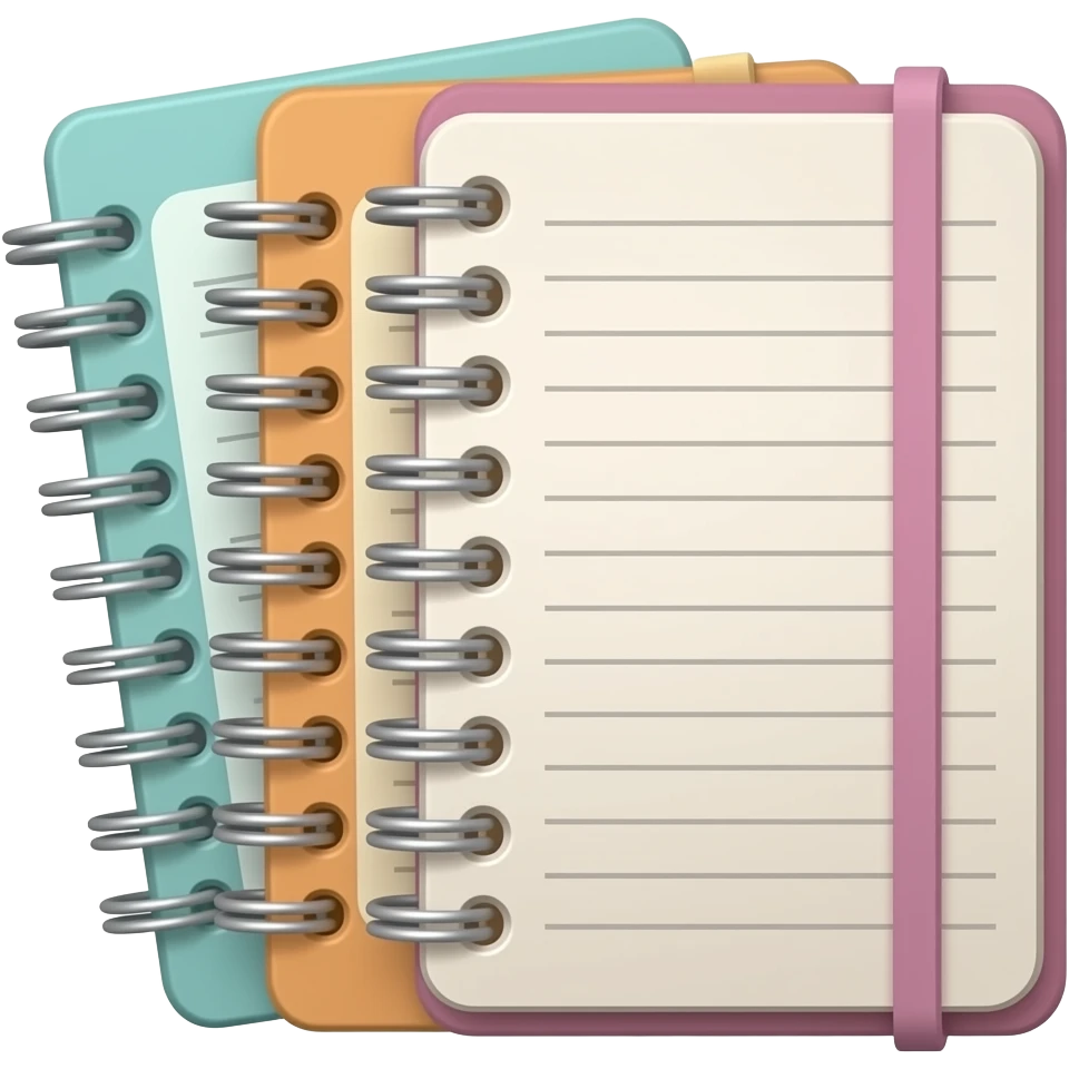 chibi 3 notebooks emoji