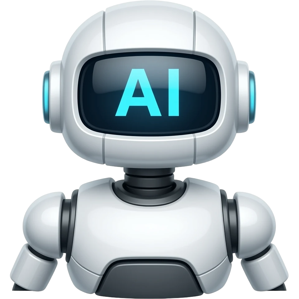 a robot that is using AI emoji