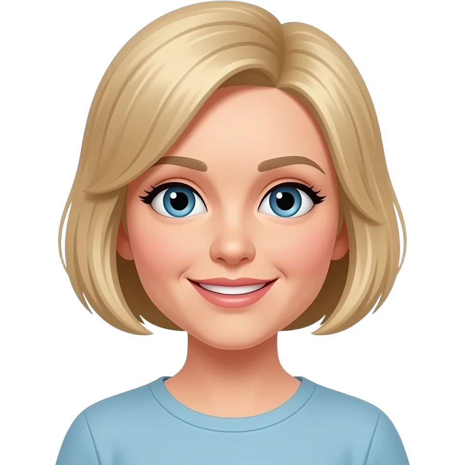 mom with very short blond hair emoji