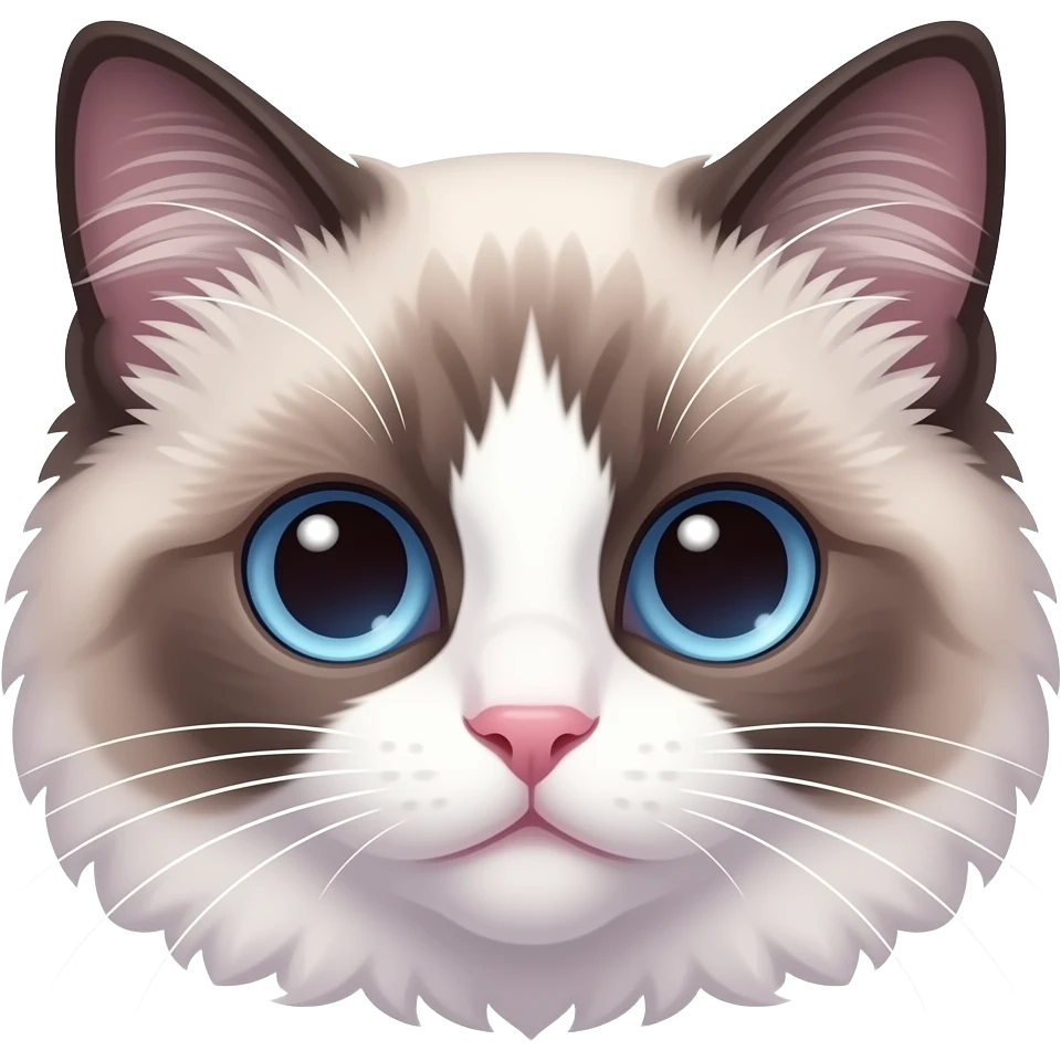 Lilac bicolour Ragdoll kitten face emoji