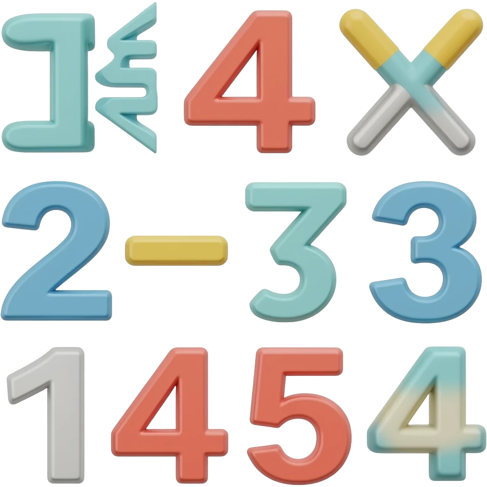 3D Decimals math emoji