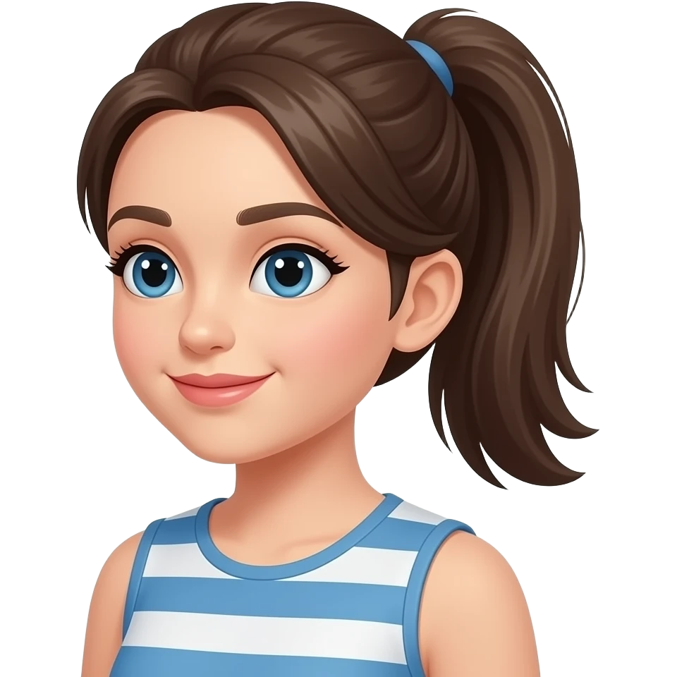 올림머리를 한 소녀를 만들어줘. emoji