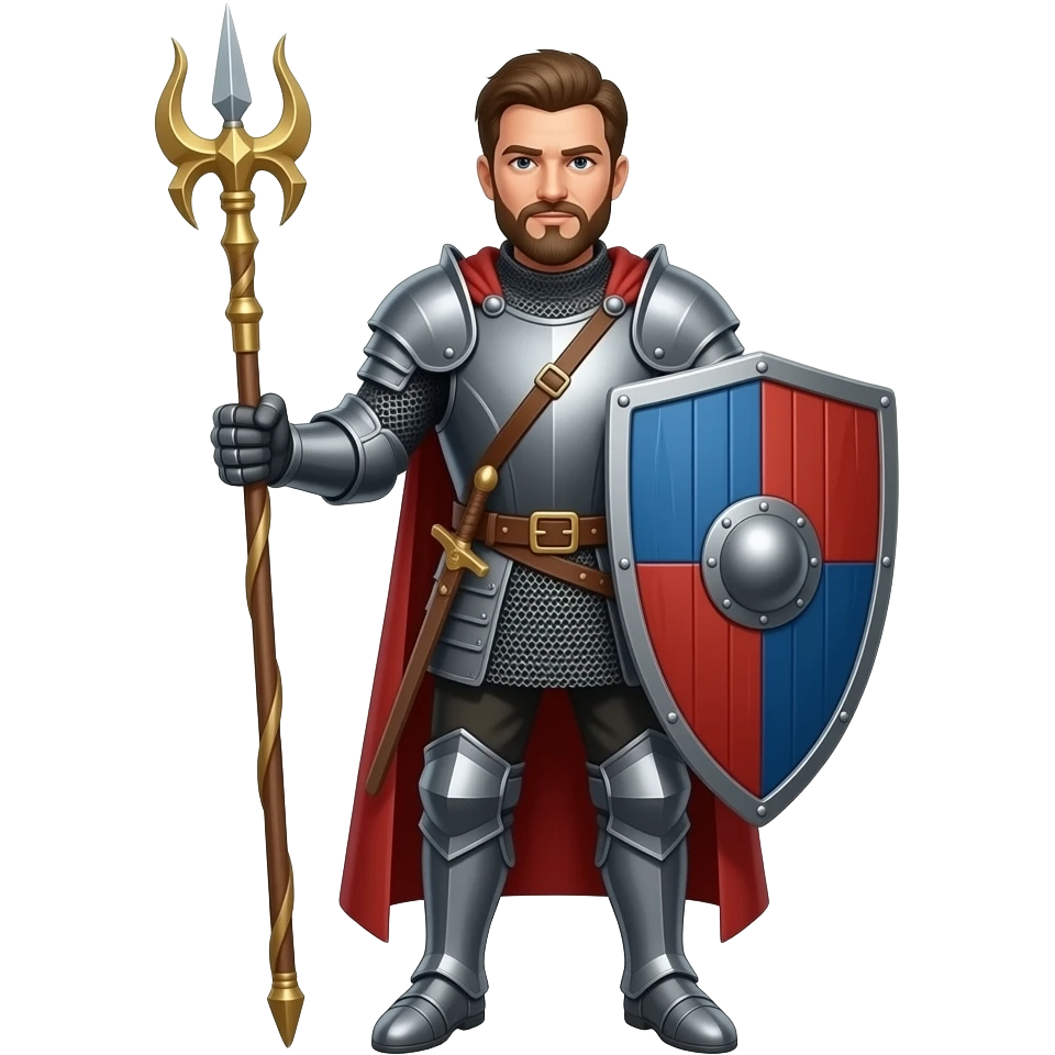 medieval staff shield fighter emoji
