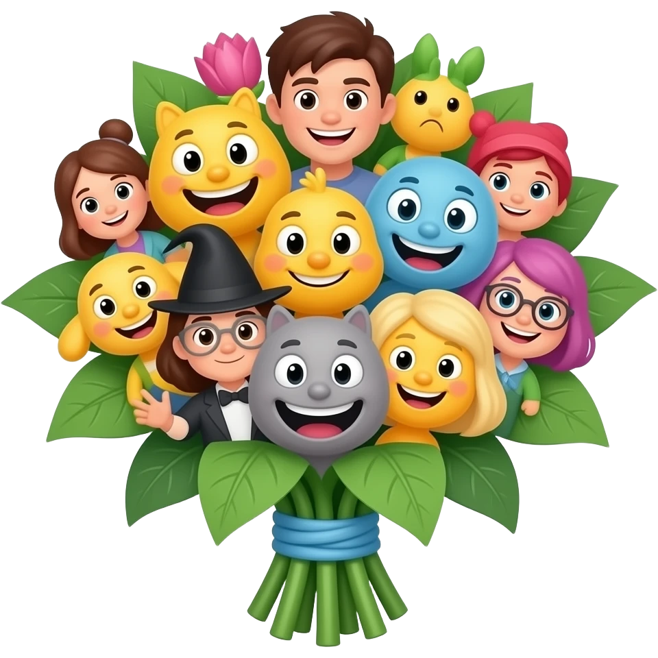 Funny cartoon bundle emoji