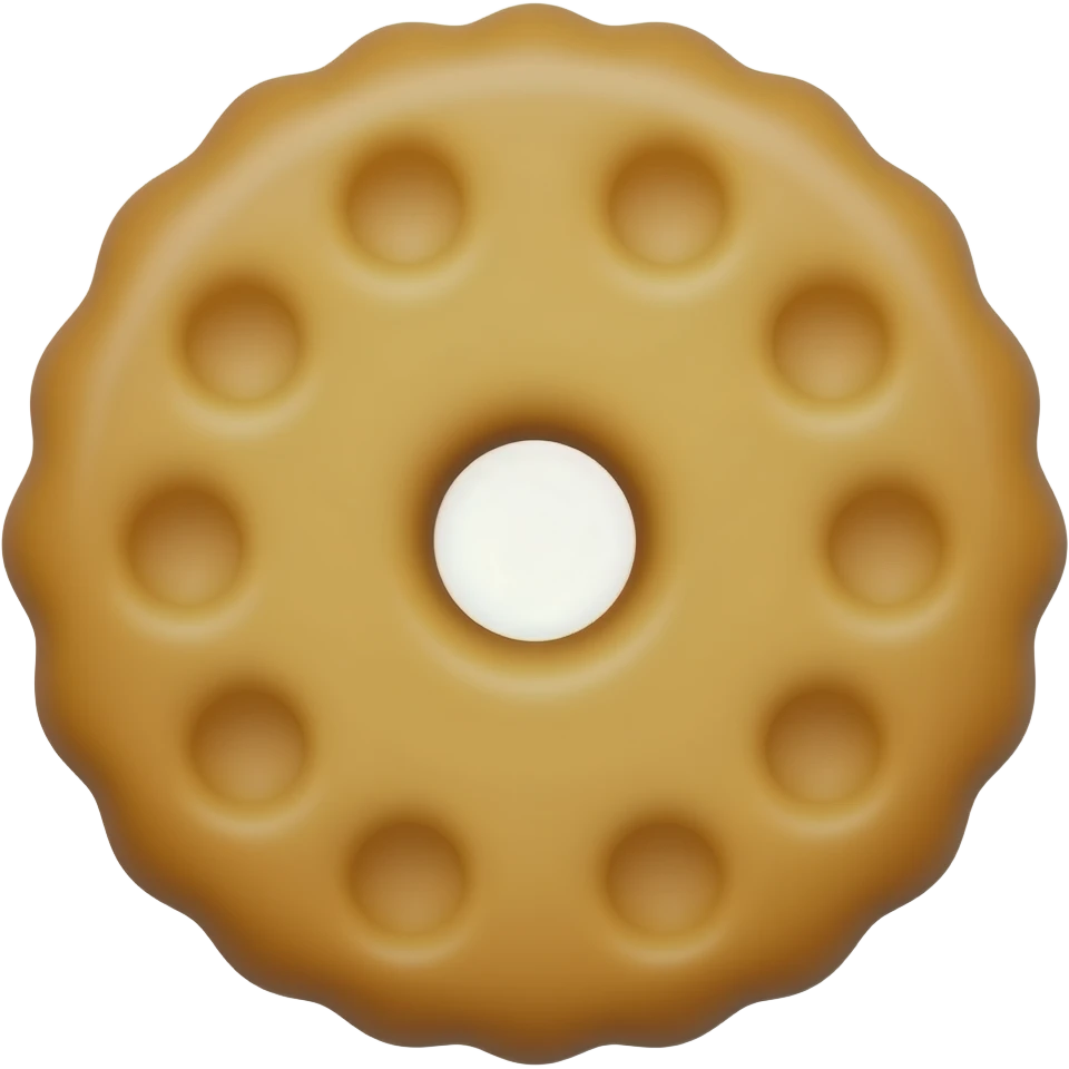Realistic round cookie shaped like a button emoji