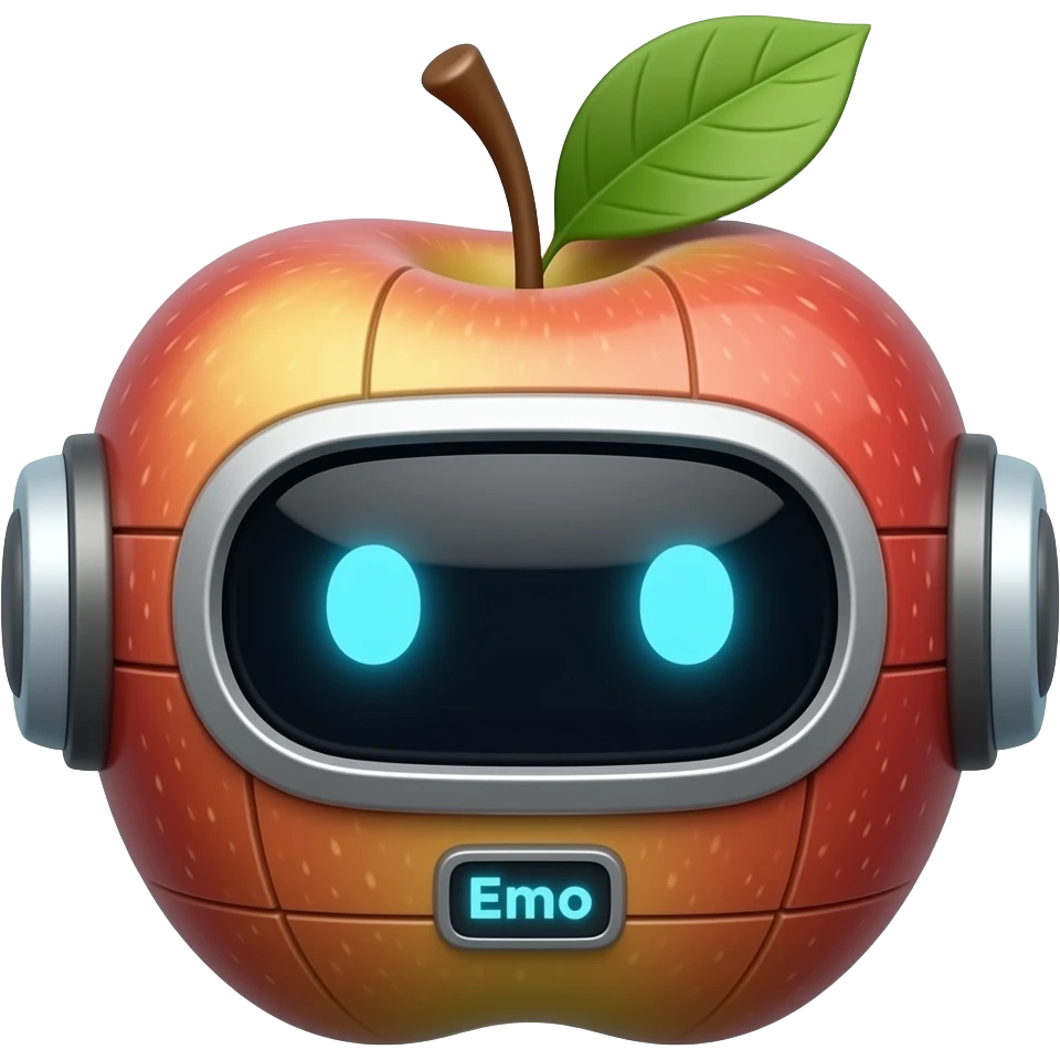 A apple sized robot named Emo emoji