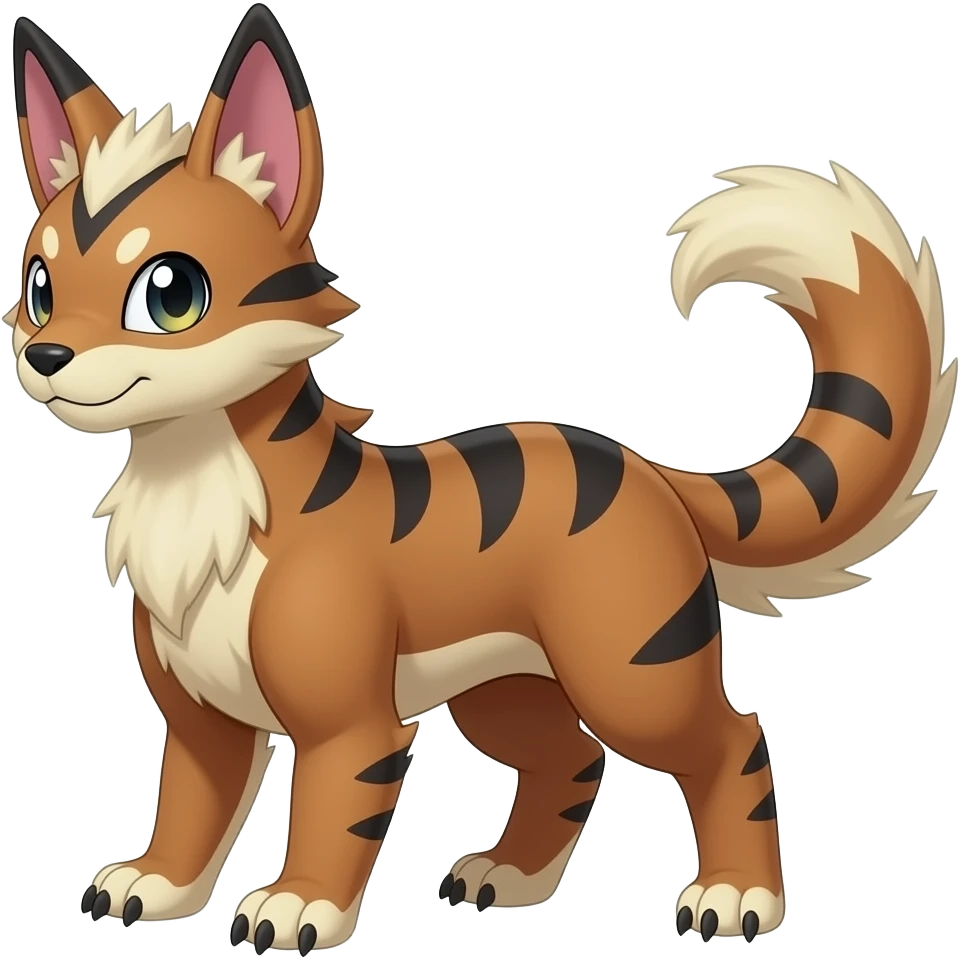 Realistic oriental digitigrade Lombax-Zeraora-Renamon-Lucario-Vernid-Sergal-Fakémon-hybrid emoji