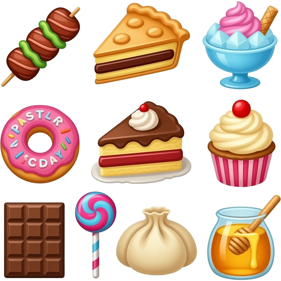 🍢🥧🍦🍧🍨🍩🍪🎂🍰🧁🍫🍬🍭🍡🍮🍯 emoji