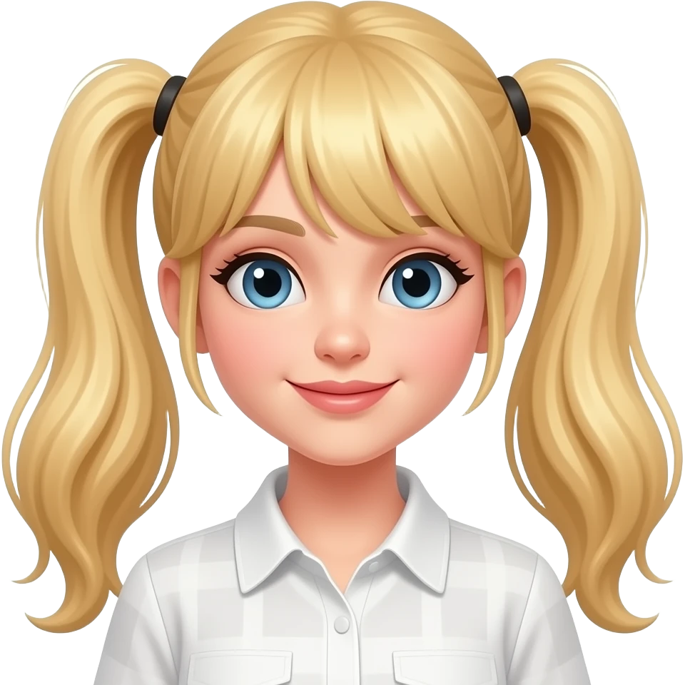 fancy blonde girl with twintail portrait front emoji