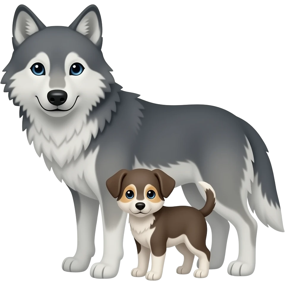 Wolf and pup emoji