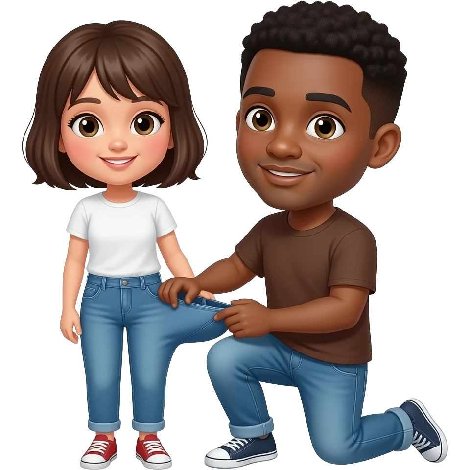 Black male with his hands in a girls pants emoji