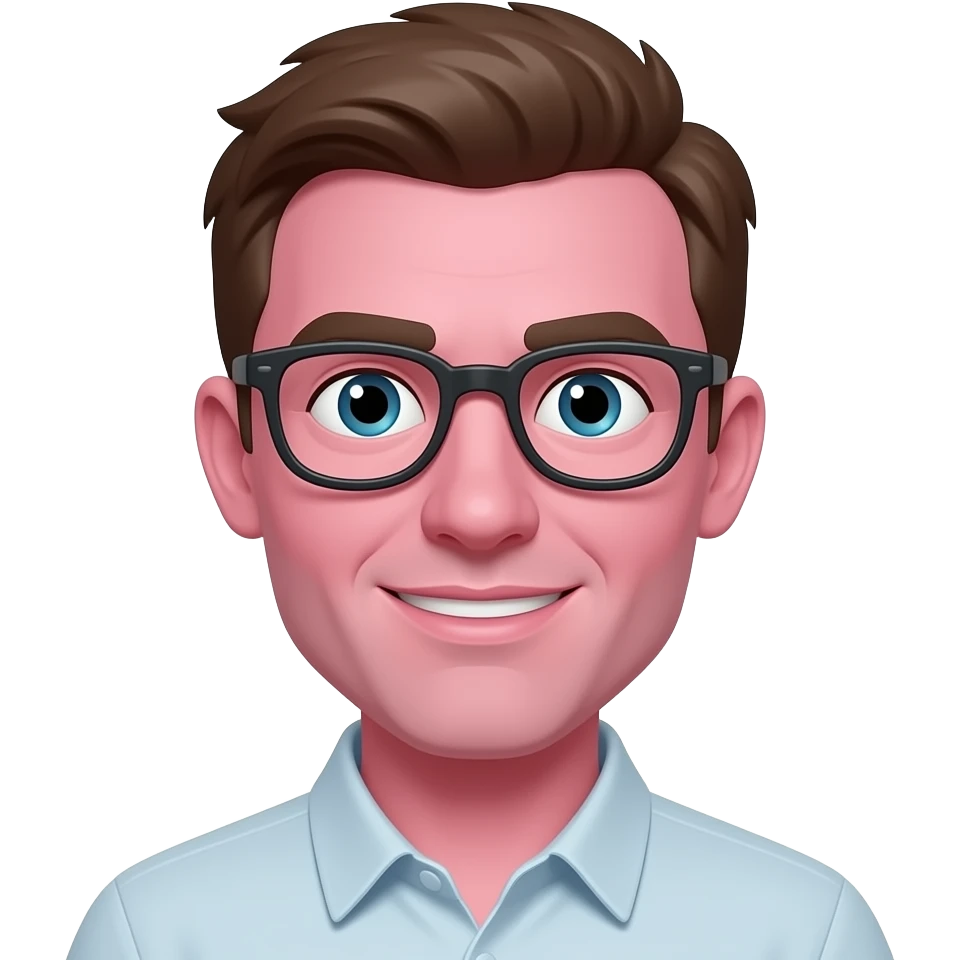 Emojii carinha de nerd cor de rosa emoji