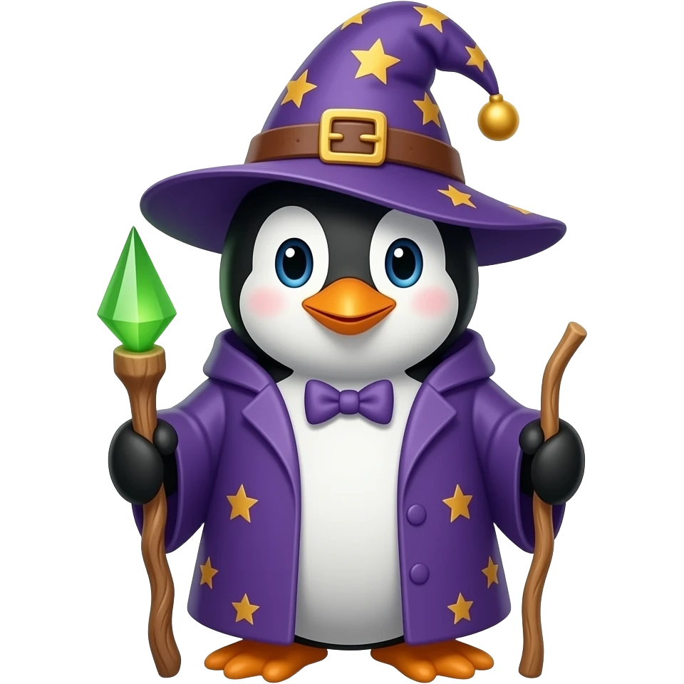 Penguin Wizard emoji